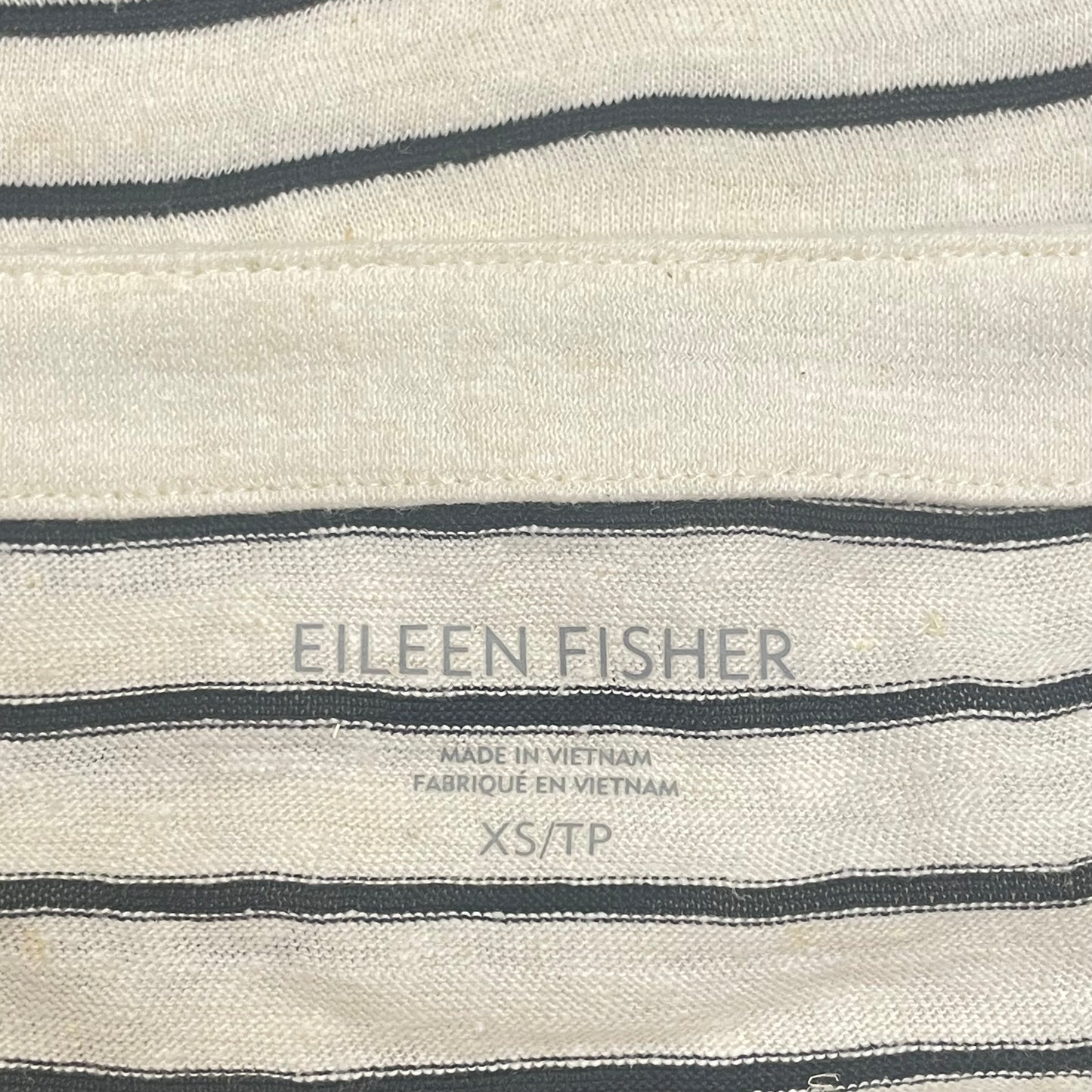 Black & Cream Top Long Sleeve By Eileen Fisher, Size: Xs