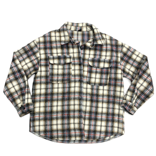 Jacket Shirt By Dazy In Plaid Pattern, Size: S