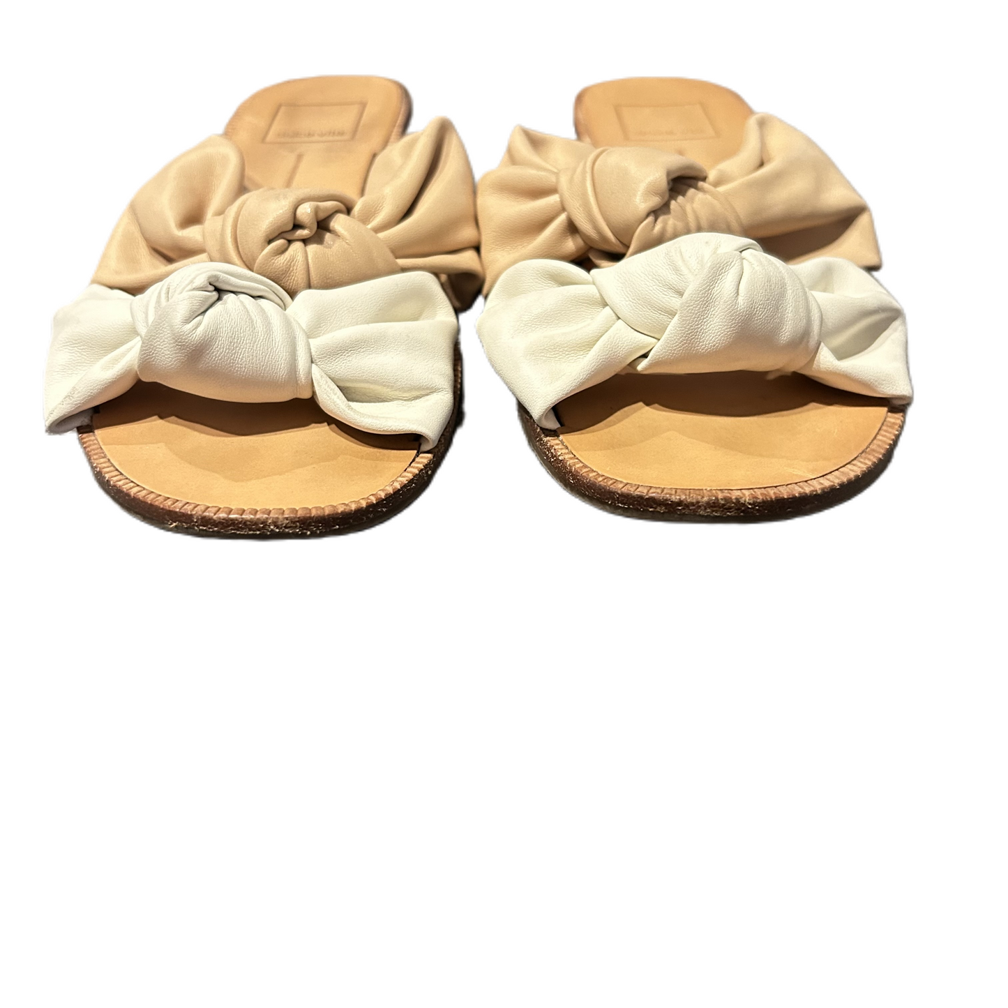 Tan & White Sandals Flats By Dolce Vita, Size: 6.5