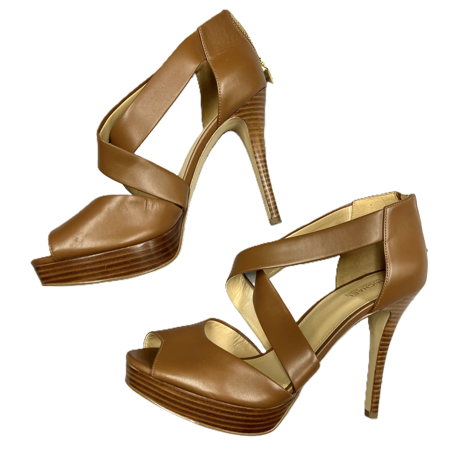 Sandals Heels Stiletto By Michael By Michael Kors In Brown, Size: 9