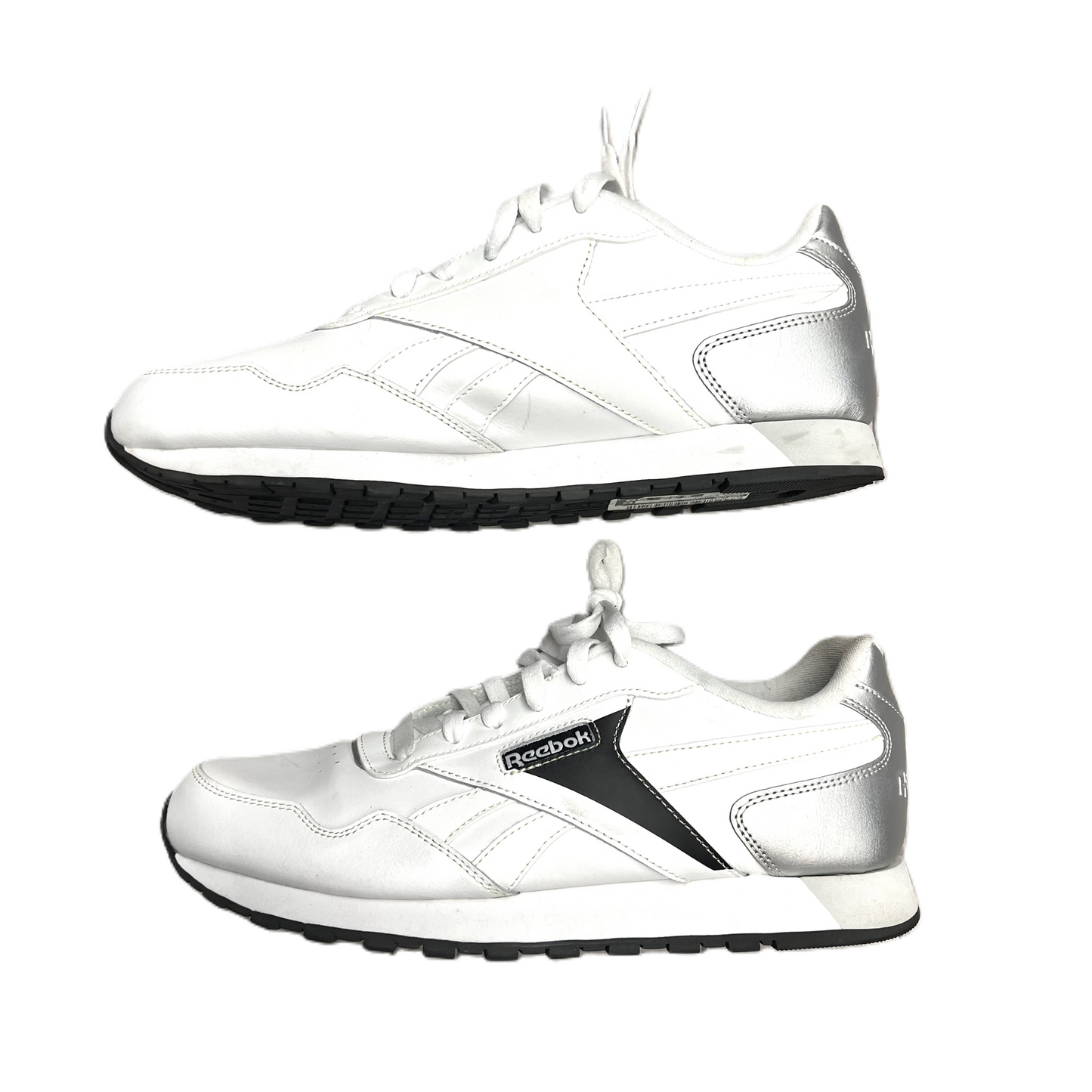 Silver & White Shoes Athletic By Reebok, Size: 11