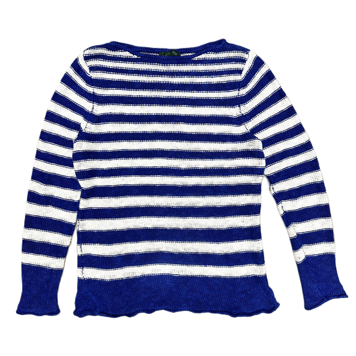 Sweater By Lauren Jeans Co In Blue & White, Size: S