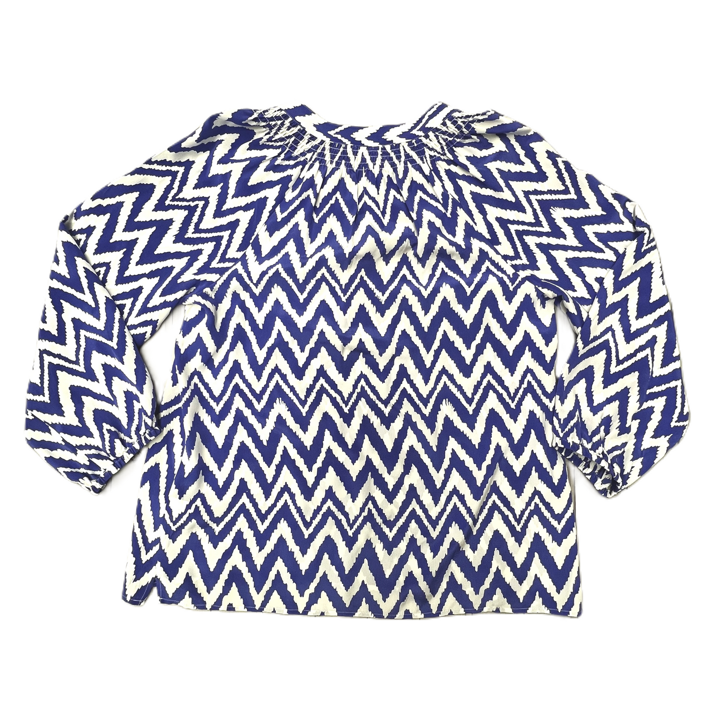 Top Long Sleeve Designer By Lilly Pulitzer In Blue & White, Size: L