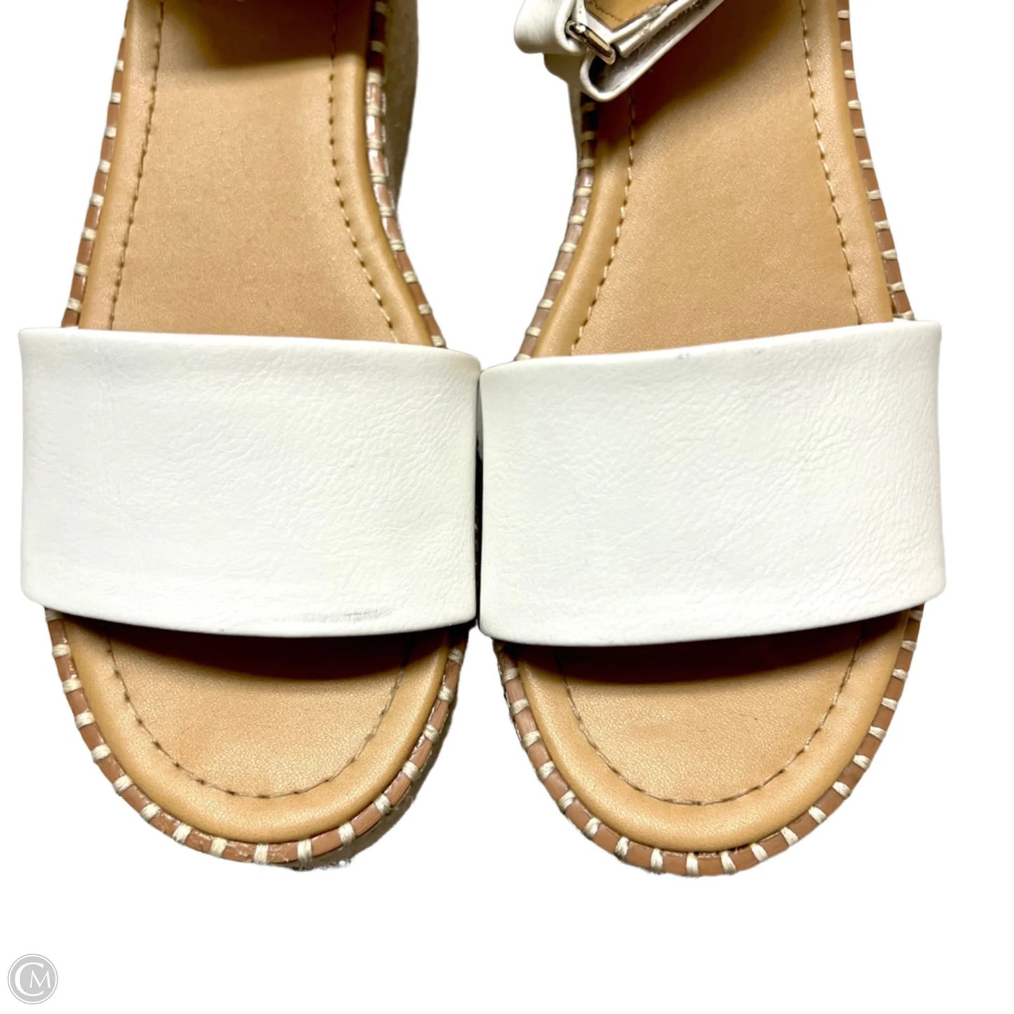 Sandals Heels Wedge By Soda In White, Size: 8.5