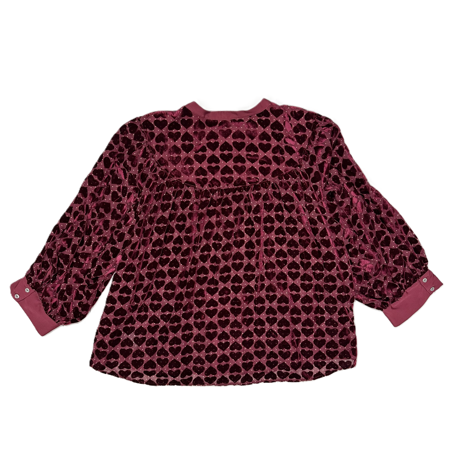 Top Long Sleeve By Maeve In Maroon, Size: 3x