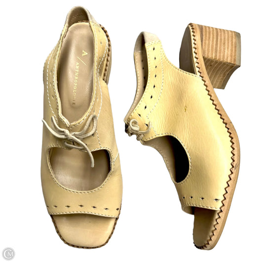 Sandals Heels Block By Anthropologie In Tan, Size: 7.5