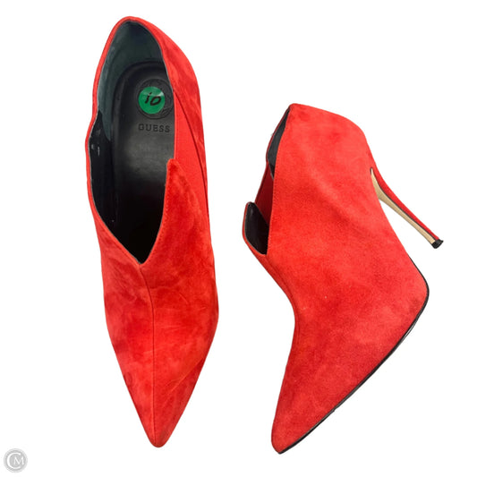 Shoes Heels Stiletto By Guess In Red, Size: 10
