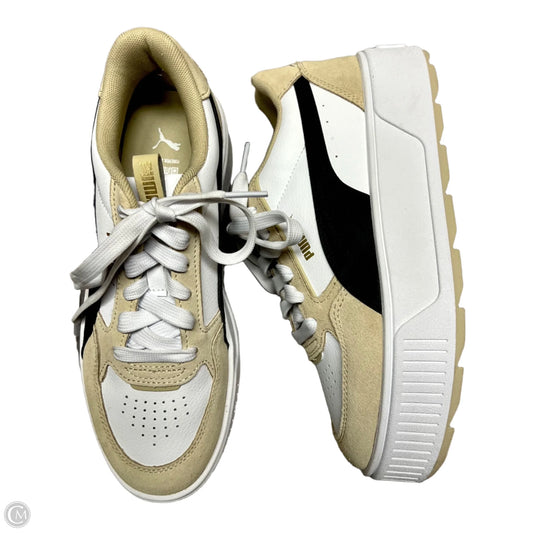 Shoes Sneakers By Puma In Tan & White, Size: 8