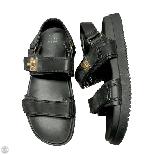Sandals Flats By A New Day In Black & Gold, Size: 7