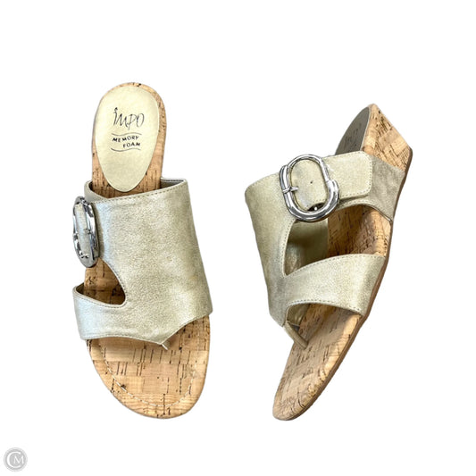 Sandals Heels Wedge By Impo In Gold, Size: 8