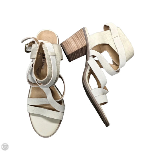 Sandals Heels Block By Lucky Brand In Cream, Size: 9.5