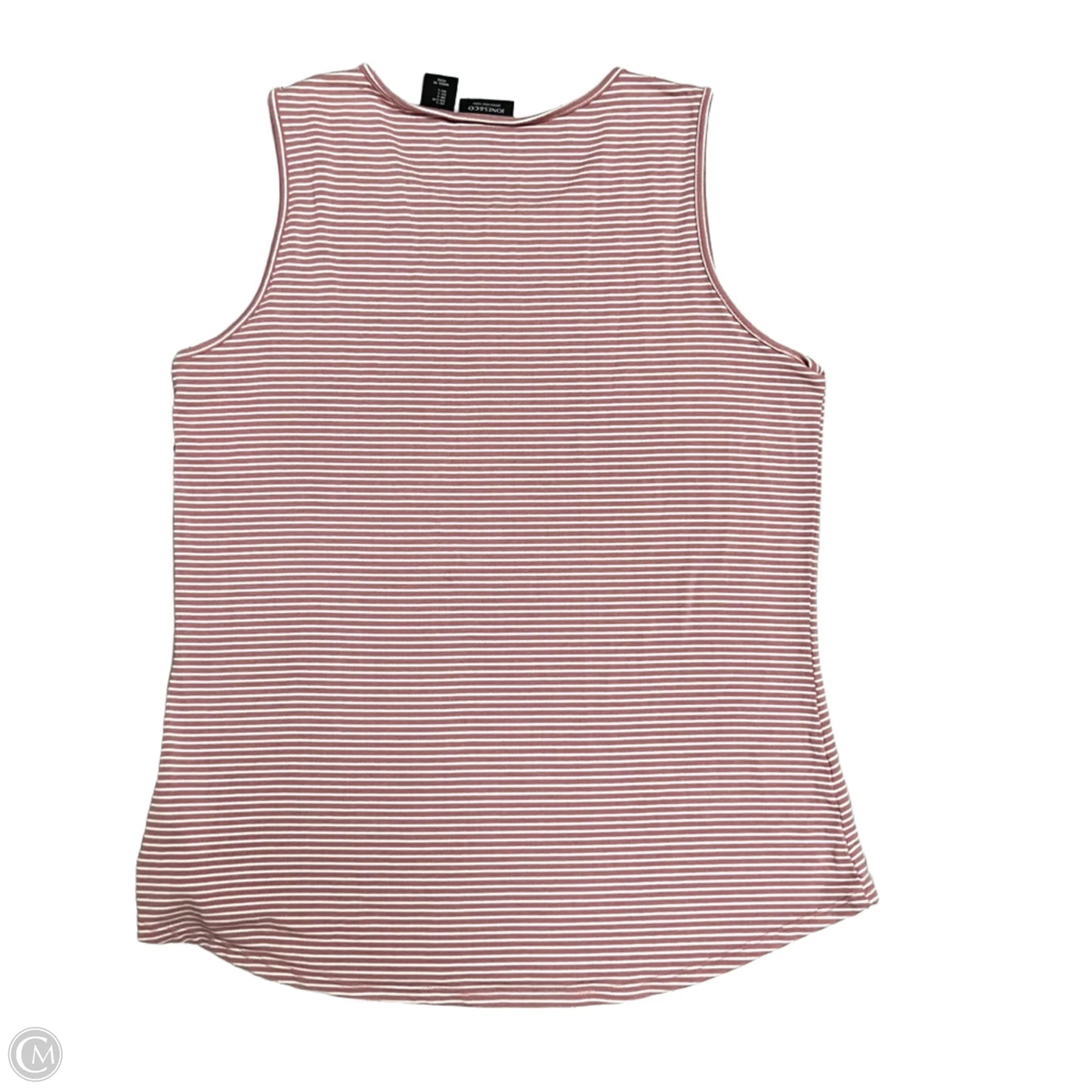 Top Sleeveless By Jones And Co In Pink & White, Size: L