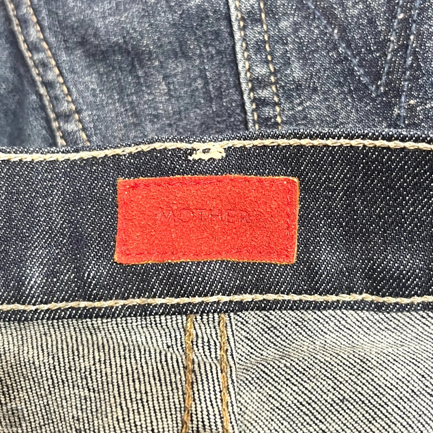 Jeans Cropped By Mother In Blue & Red, Size: 2