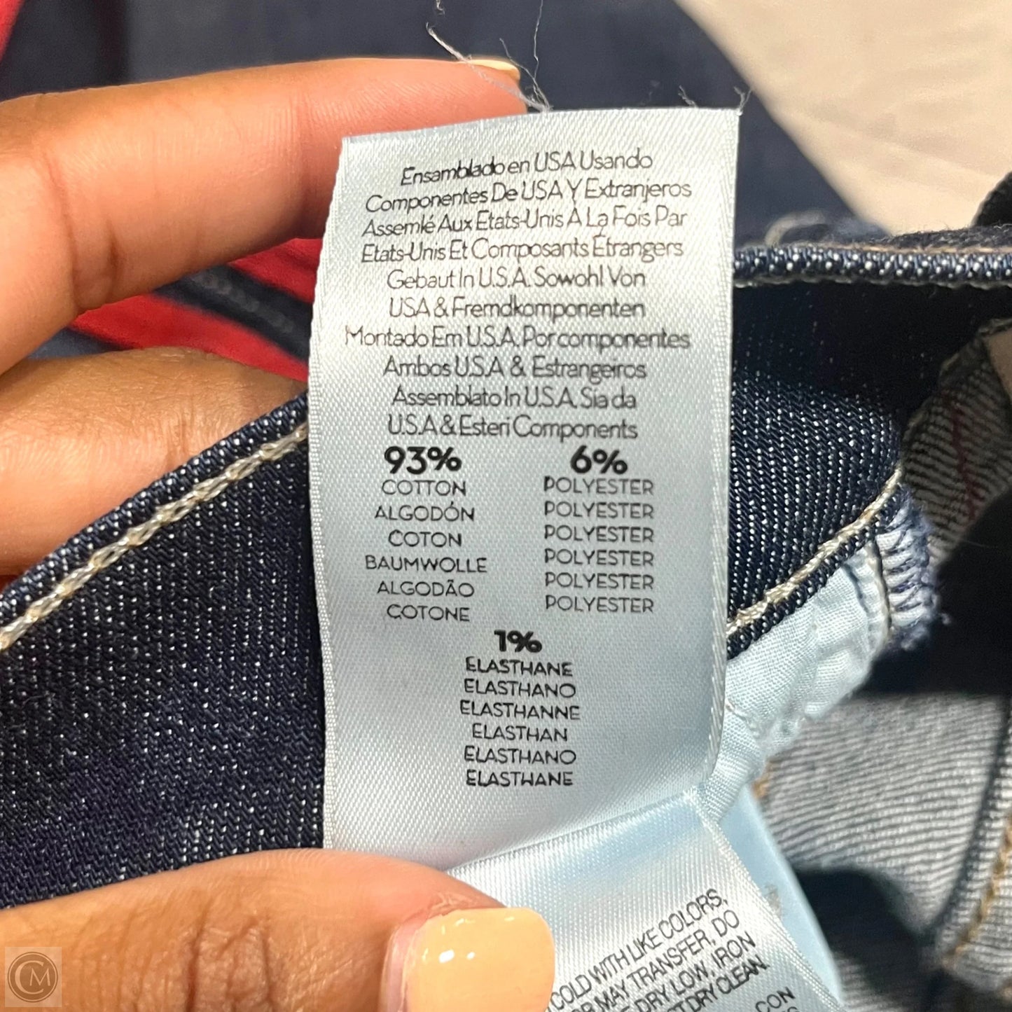 Jeans Cropped By Mother In Blue & Red, Size: 2