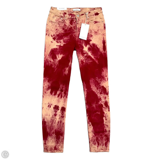 Jeans Skinny By Zara In Red & Tan, Size: 6