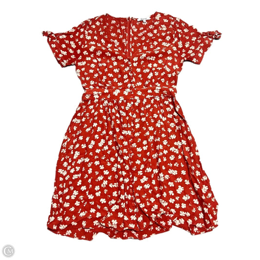 Dress Casual Short By Madewell In Orange & White, Size: S