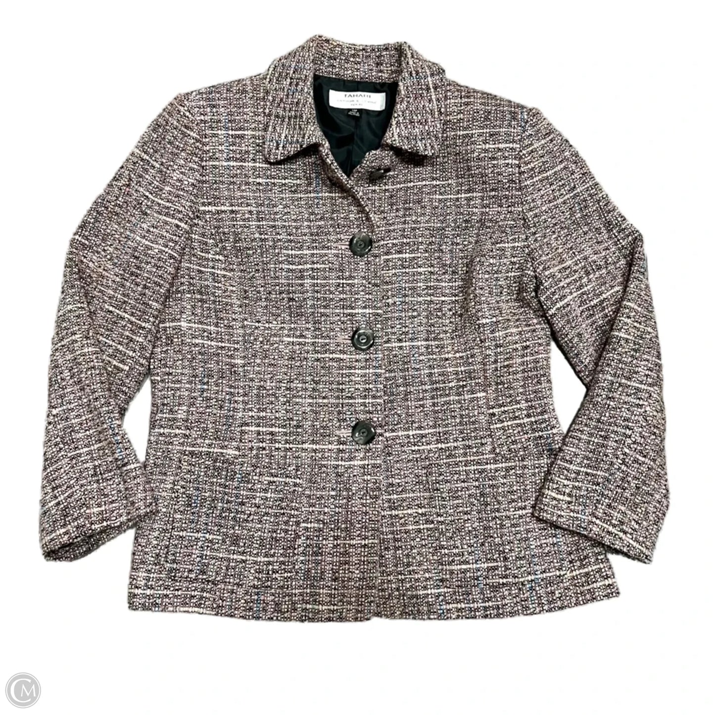 Blazer By Tahari By Arthur Levine In Black & Pink, Size: Lp