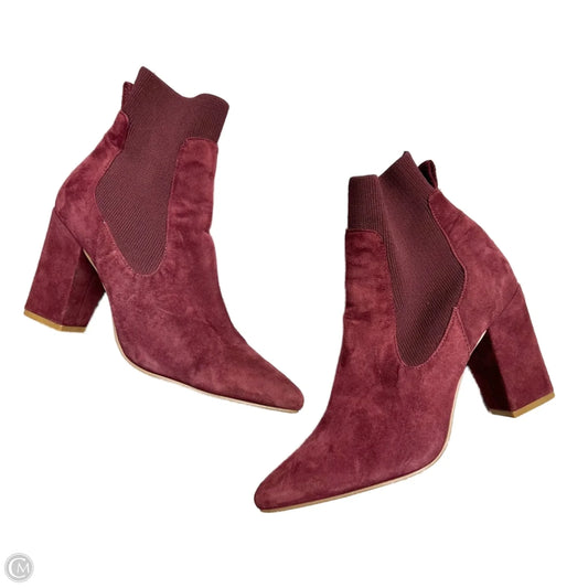 Boots Ankle Heels By Steve Madden In Maroon, Size: 7