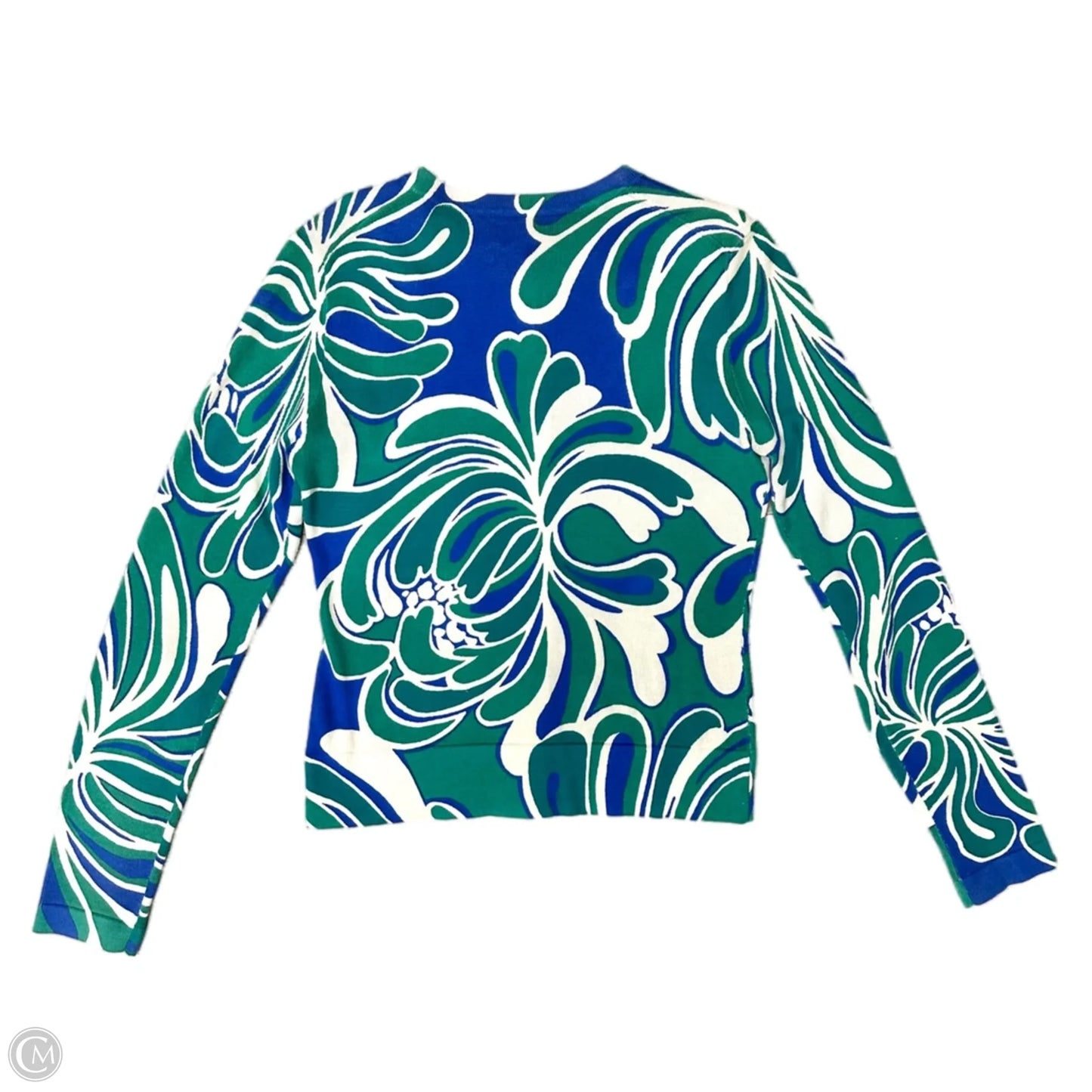 Sweater Cardigan Designer By Lilly Pulitzer In Blue & Green, Size: Xs