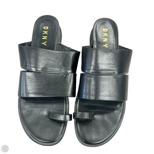 Sandals Flats By Dkny In Black, Size: 8.5