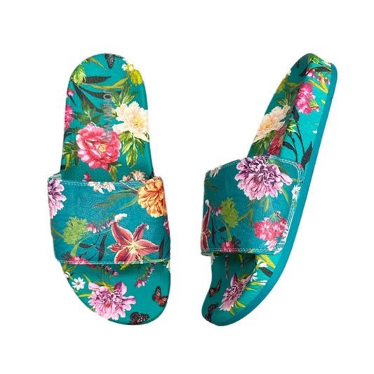 Sandals Flats By Johnny Was In Floral Print, Size: 7