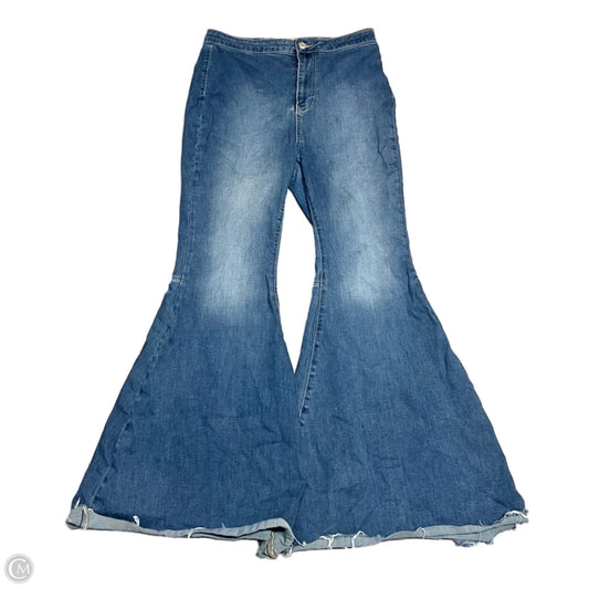Jeans Flared By Free People In Blue Denim, Size: 10