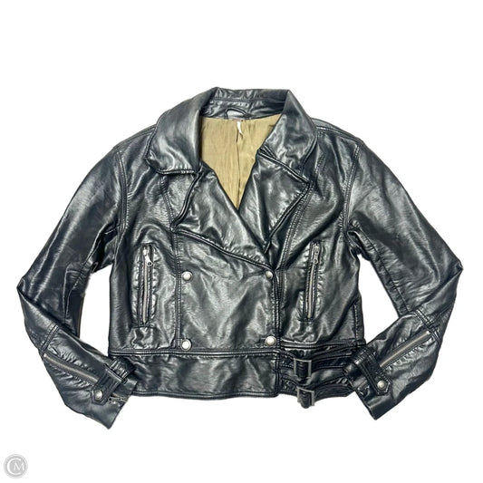 Jacket Moto By Free People In Black, Size: L
