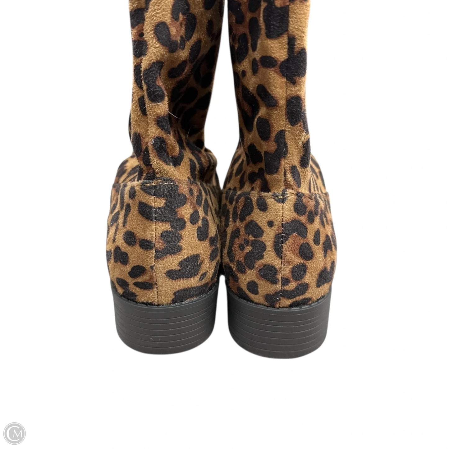 Boots Knee Heels By Forever In Animal Print, Size: 9
