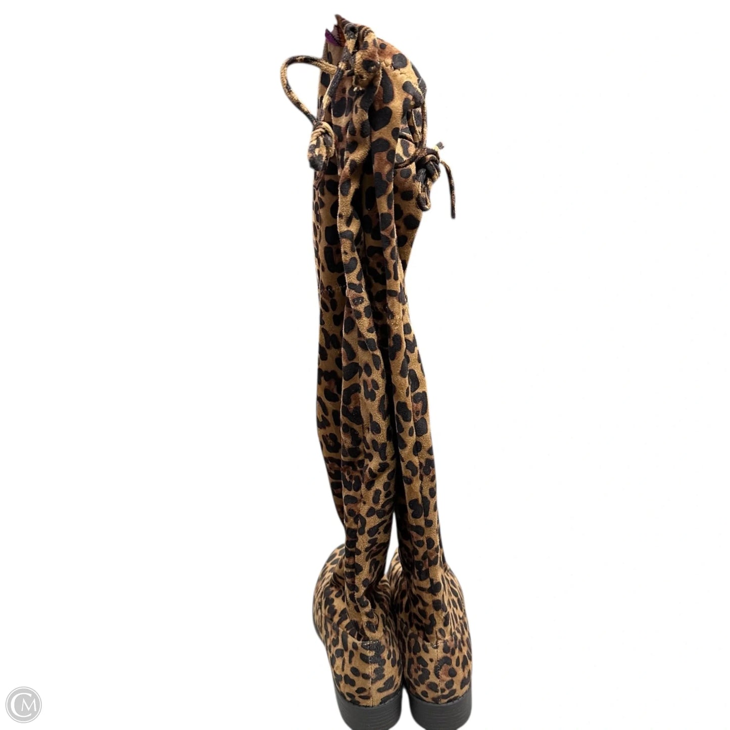 Boots Knee Heels By Forever In Animal Print, Size: 9