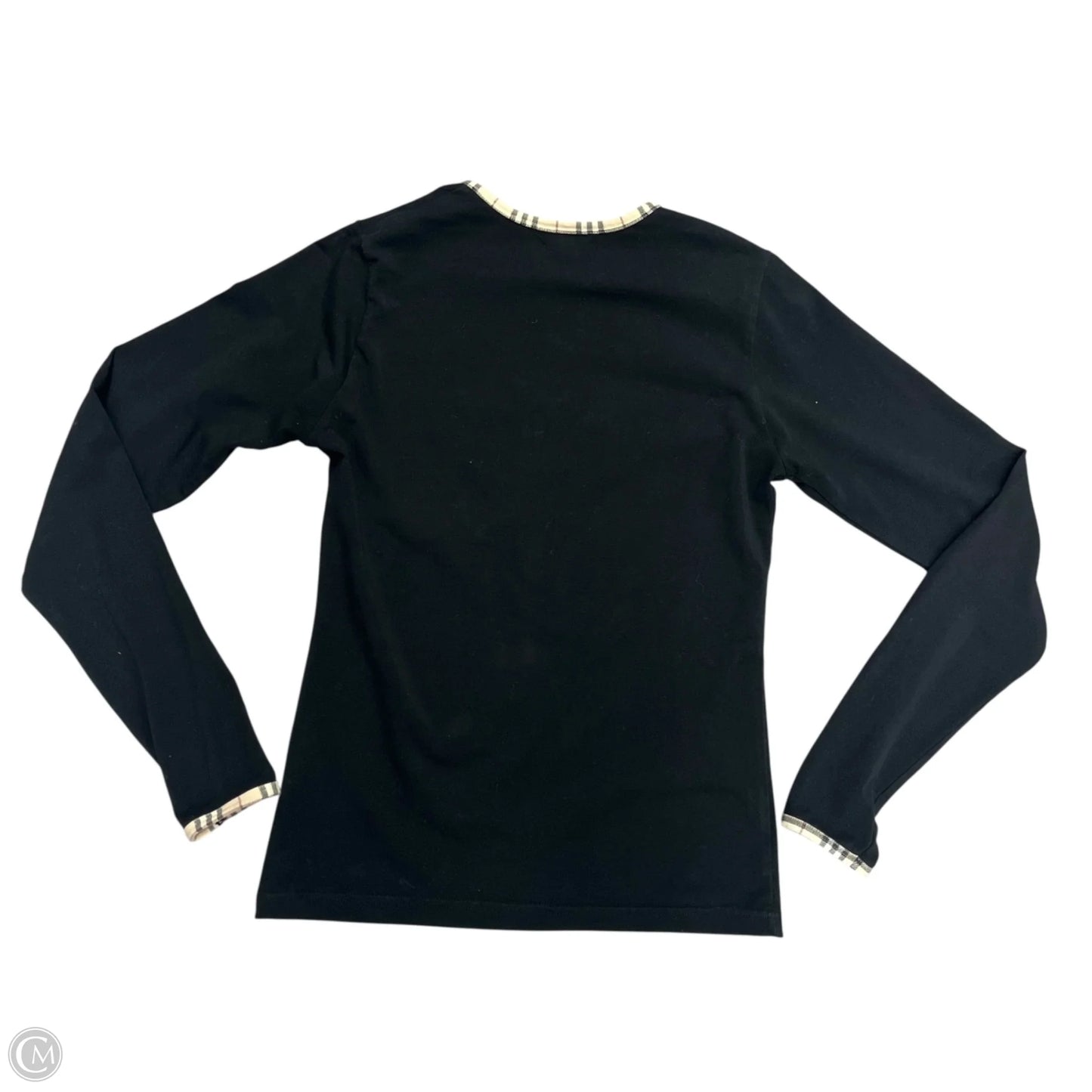 Top Long Sleeve Luxury Designer By Burberry In Black, Size: S