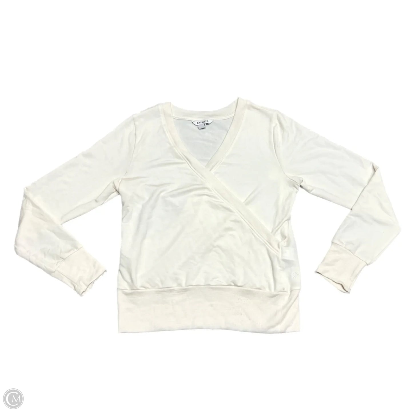 Top Long Sleeve By Athleta In Cream, Size: M