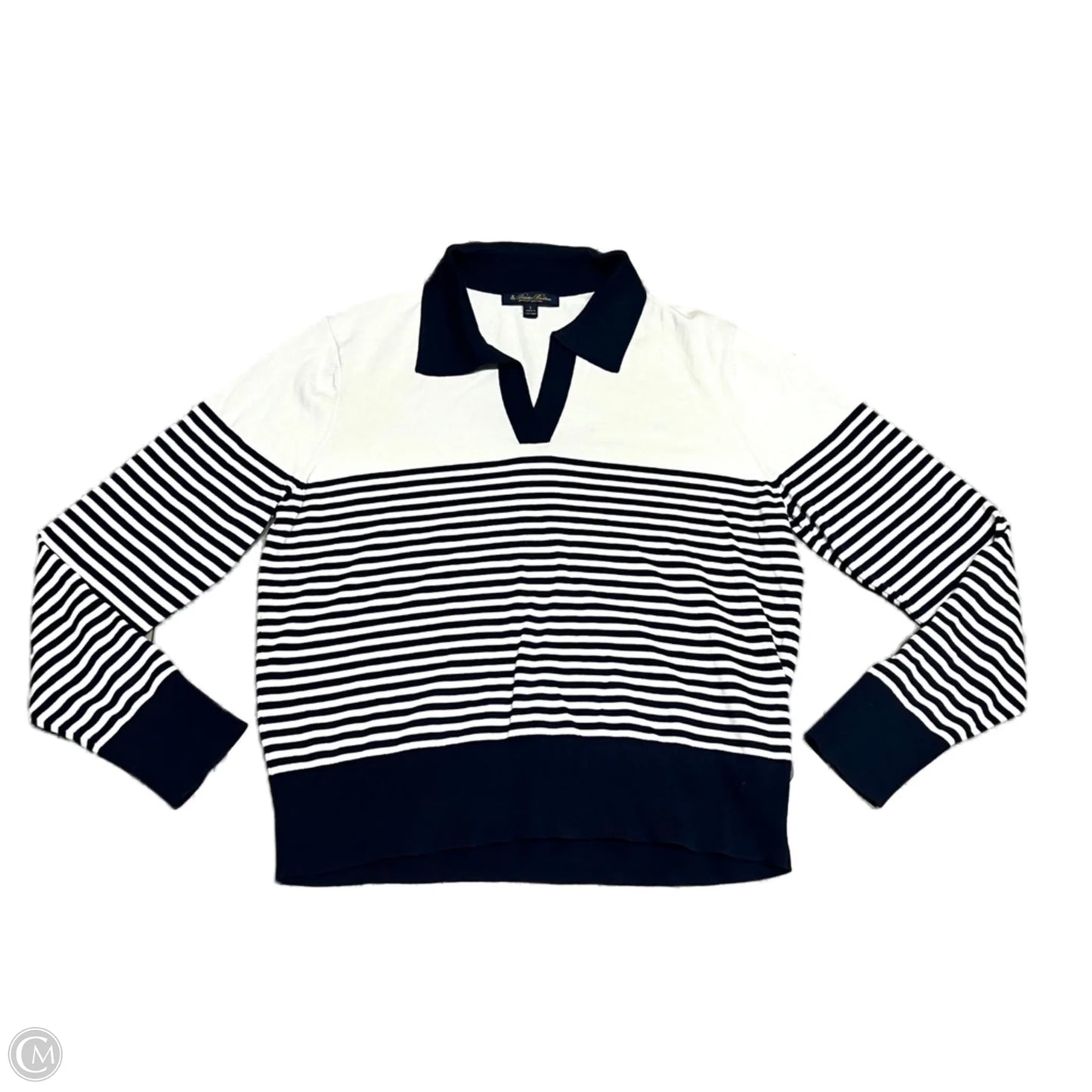 Sweater By Brooks Brothers In Blue & White, Size: L