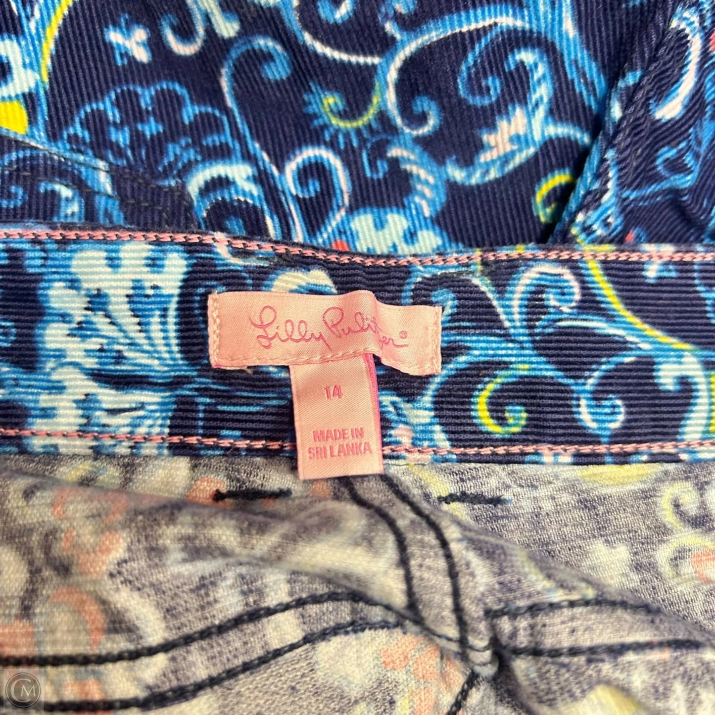 Pants Designer By Lilly Pulitzer In Blue & Yellow, Size: 14