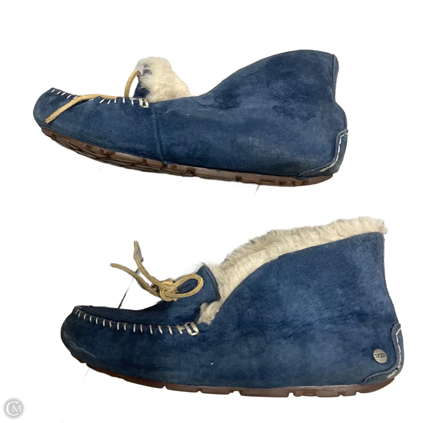 Slippers Designer By Ugg In Blue, Size: 6