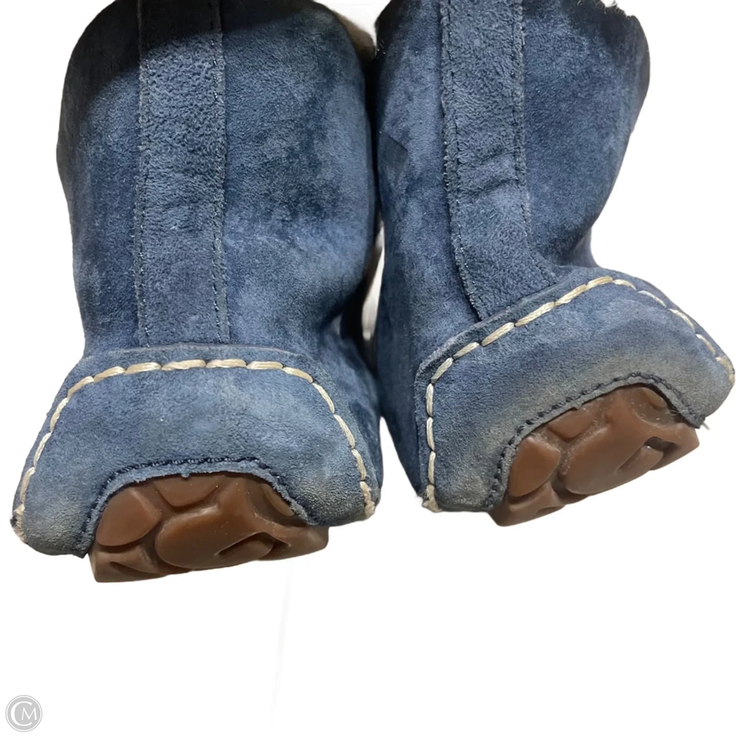 Slippers Designer By Ugg In Blue, Size: 6