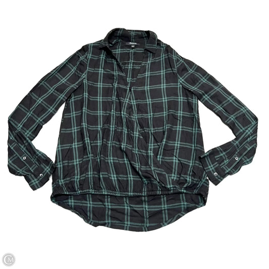 Top Long Sleeve By Madewell In Black & Green, Size: S