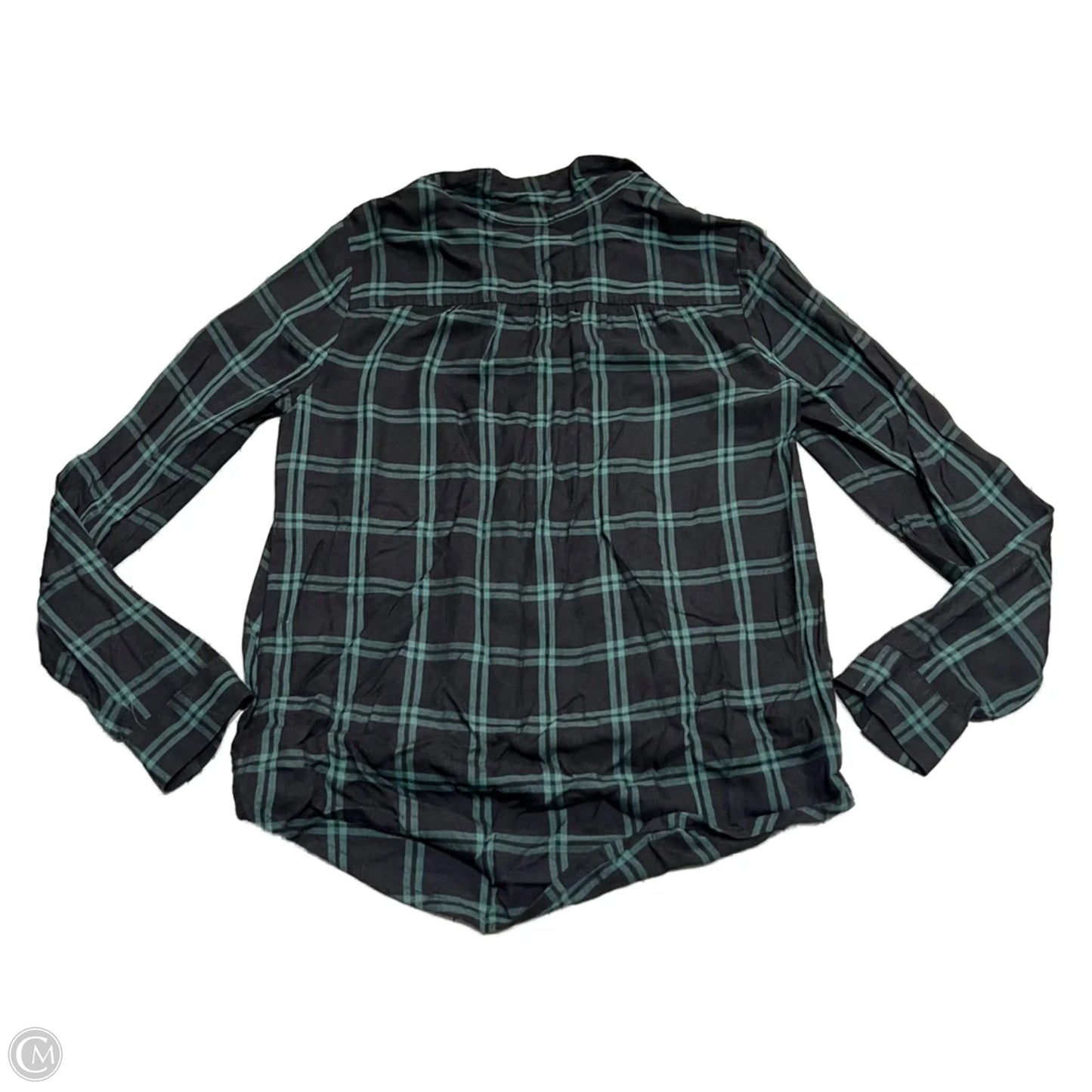 Top Long Sleeve By Madewell In Black & Green, Size: S