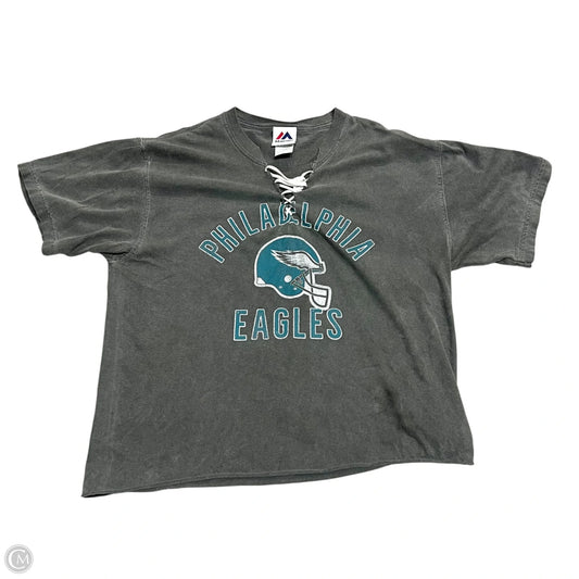 Top Short Sleeve By Majestic In Grey, Size: M
