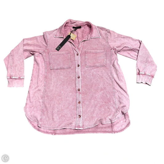 Top Long Sleeve By Jane And Delancey In Pink, Size: 1x