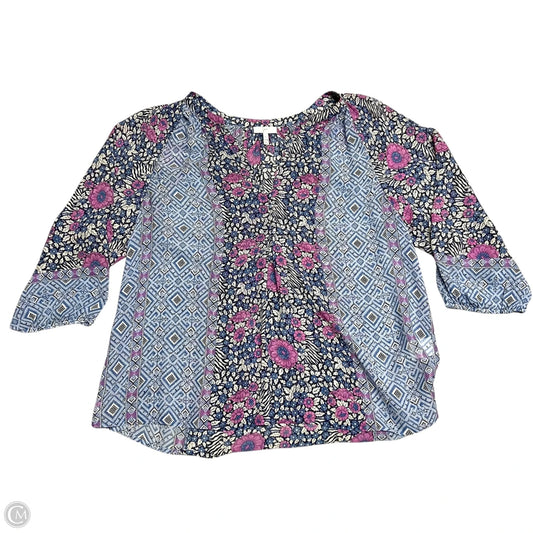 Tunic Long Sleeve By Joie In Blue & Pink, Size: M