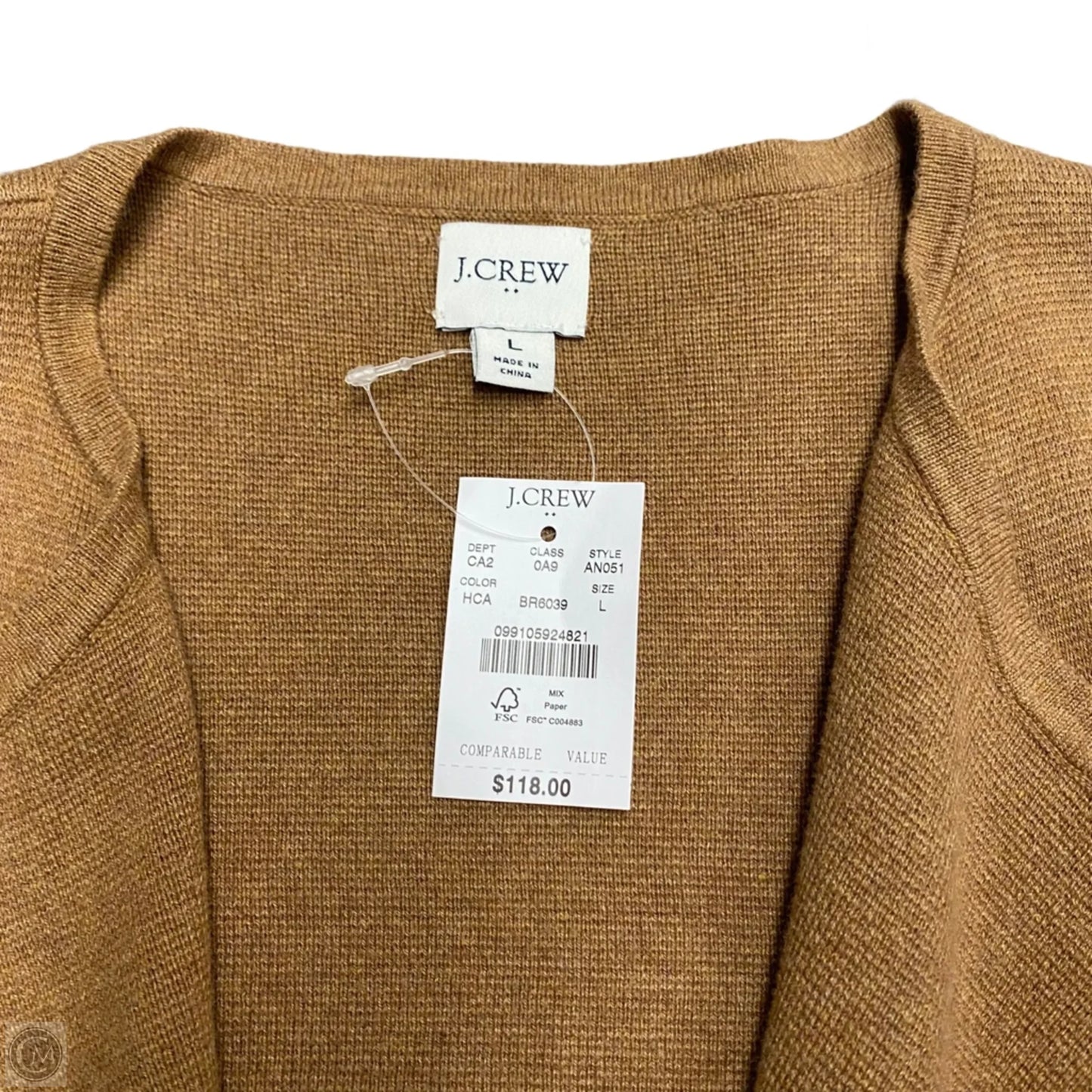 Sweater Cardigan By J. Crew In Brown, Size: L