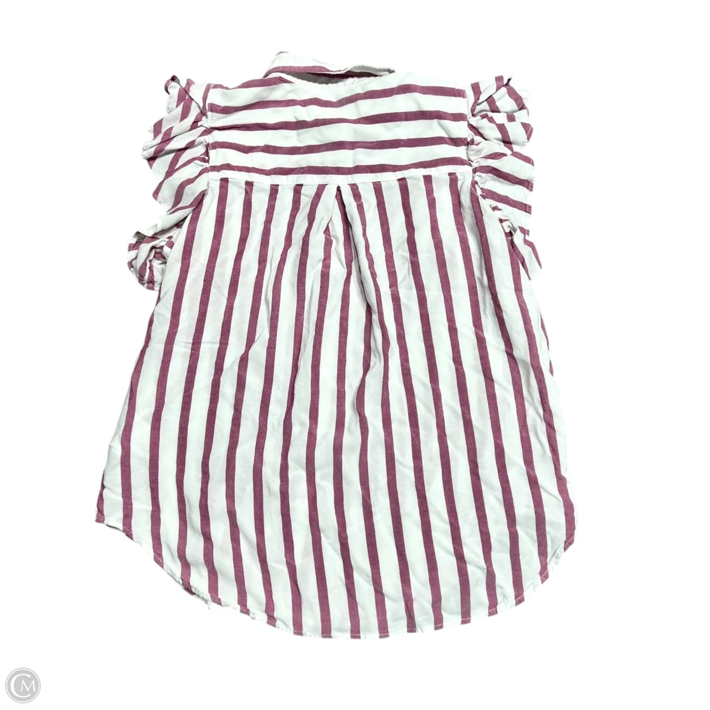 Top Short Sleeve By Maeve In Pink & White, Size: M