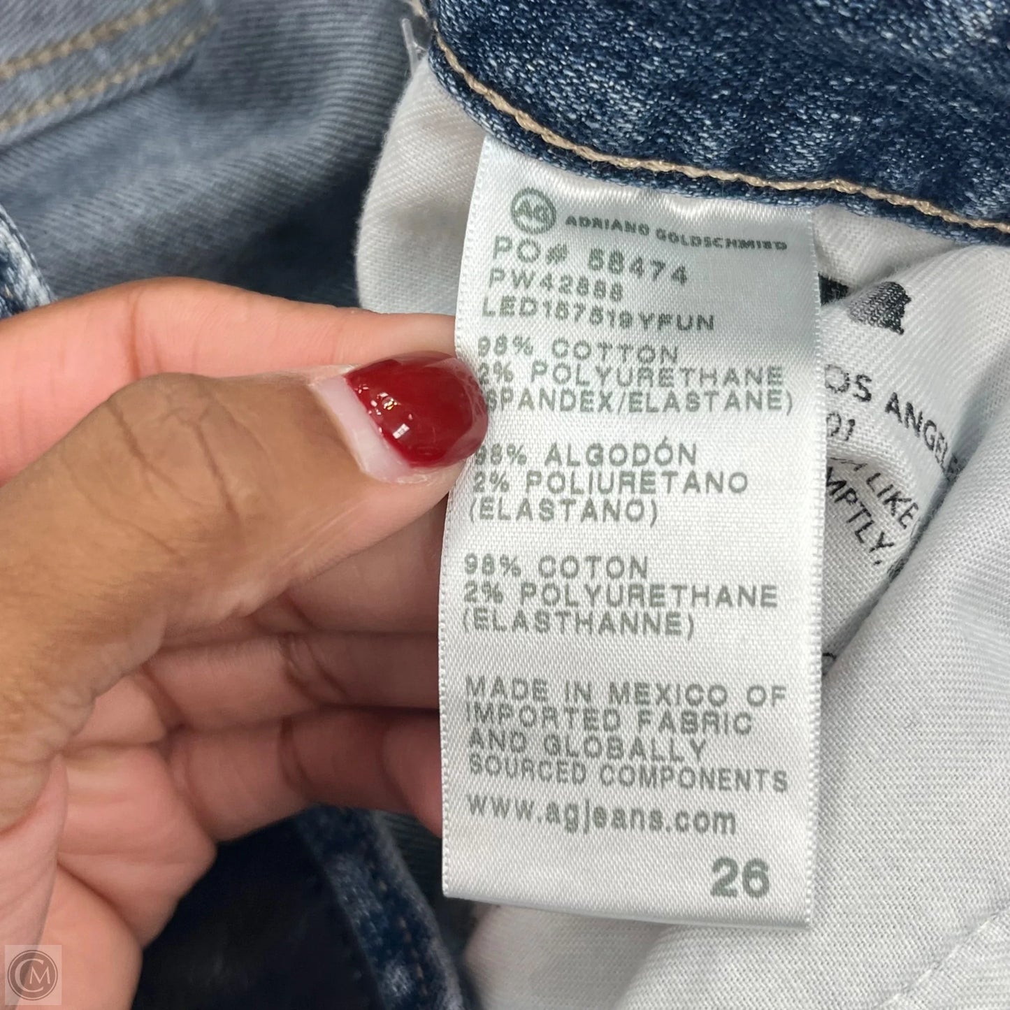 Jeans Straight By Adriano Goldschmied In Blue Denim, Size: 2