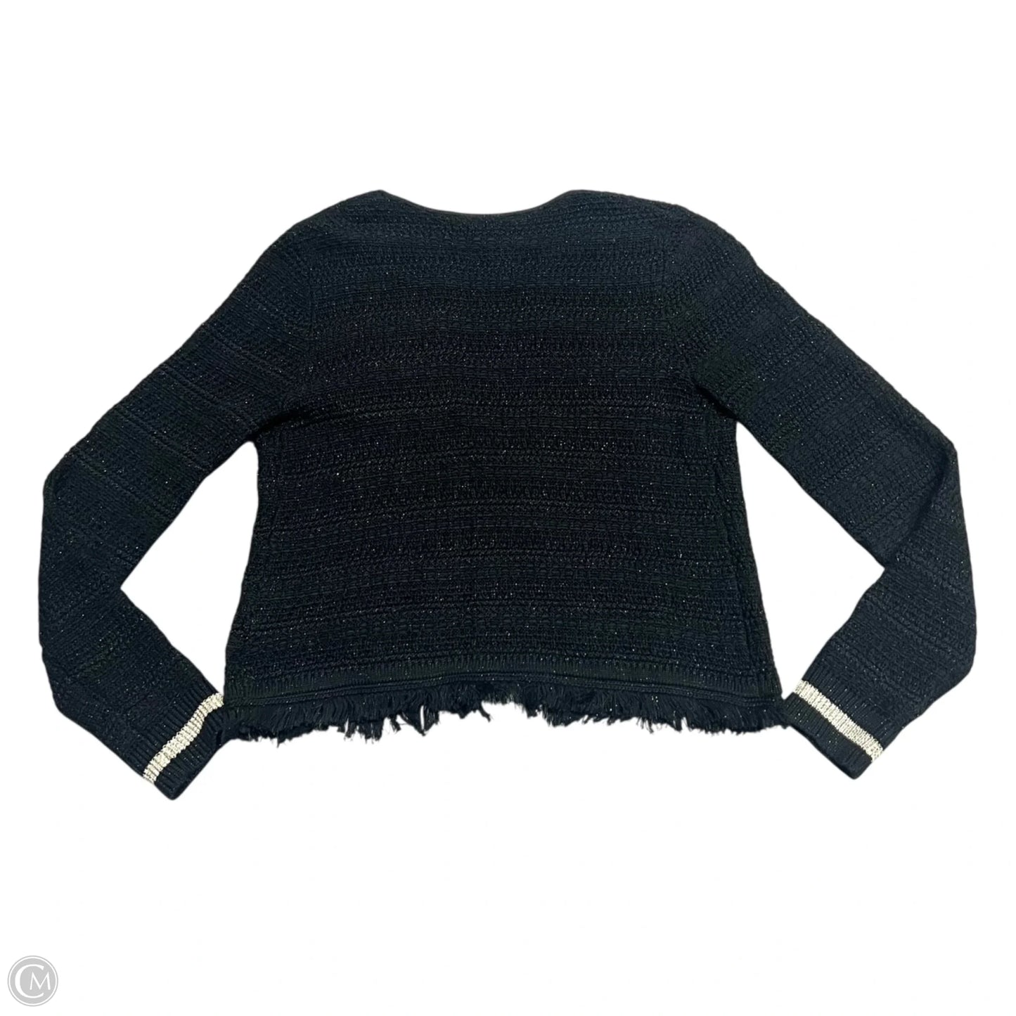 Sweater Cardigan Designer By Lilly Pulitzer In Black & Gold, Size: M