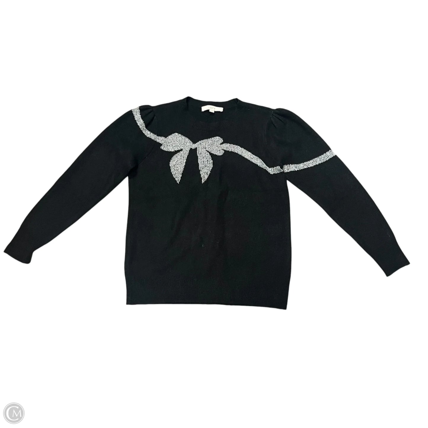 Sweater By Loft In Black & Silver, Size: M