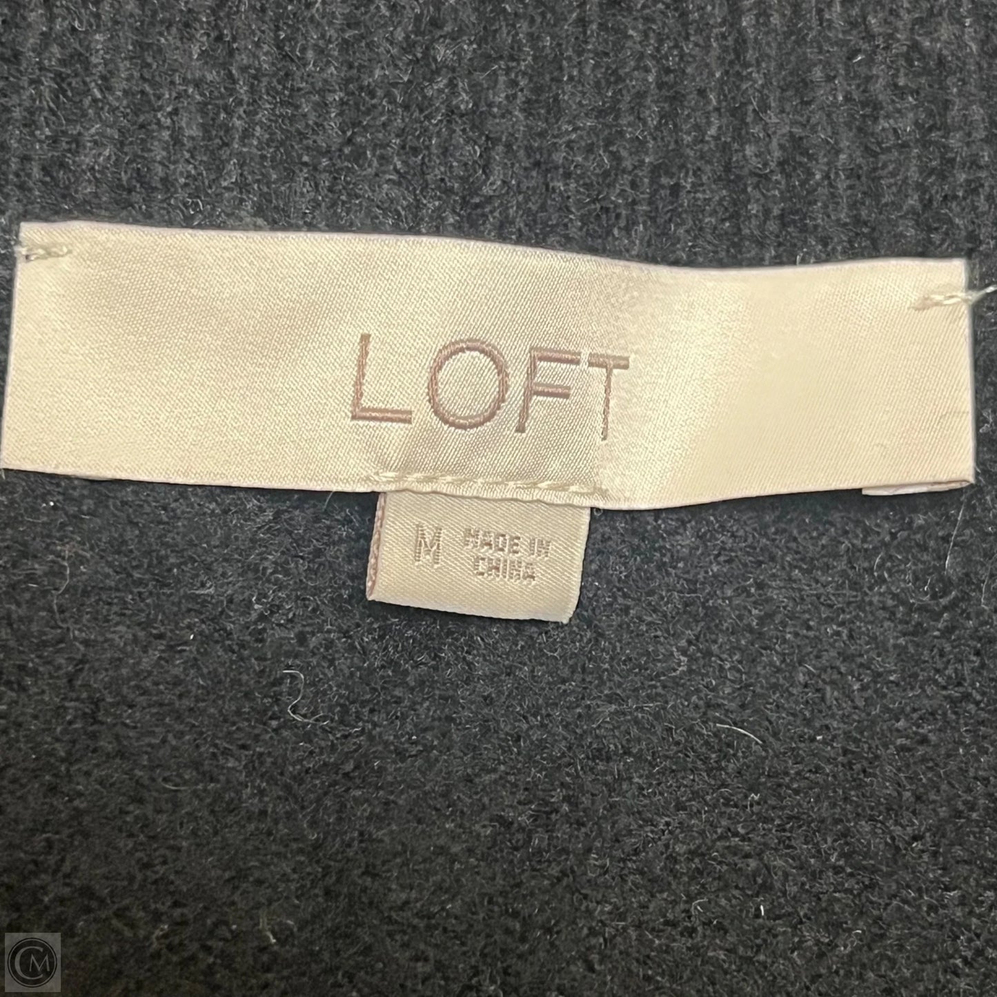 Sweater By Loft In Black & Silver, Size: M
