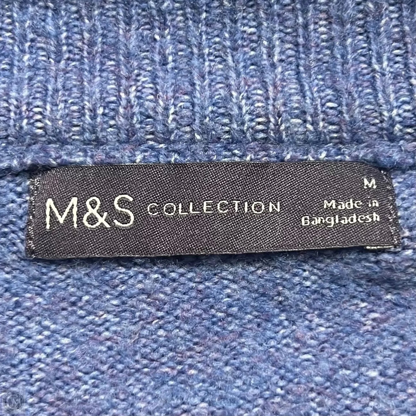 Sweater By M&S  In Blue & Cream, Size: M