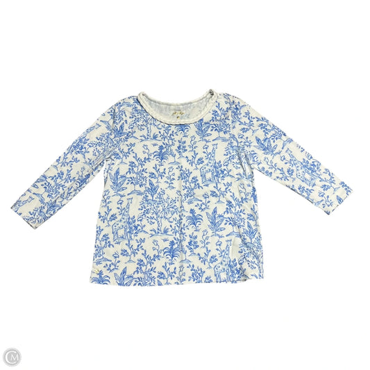 Top 3/4 Sleeve Designer By Lilly Pulitzer In Blue & White, Size: S