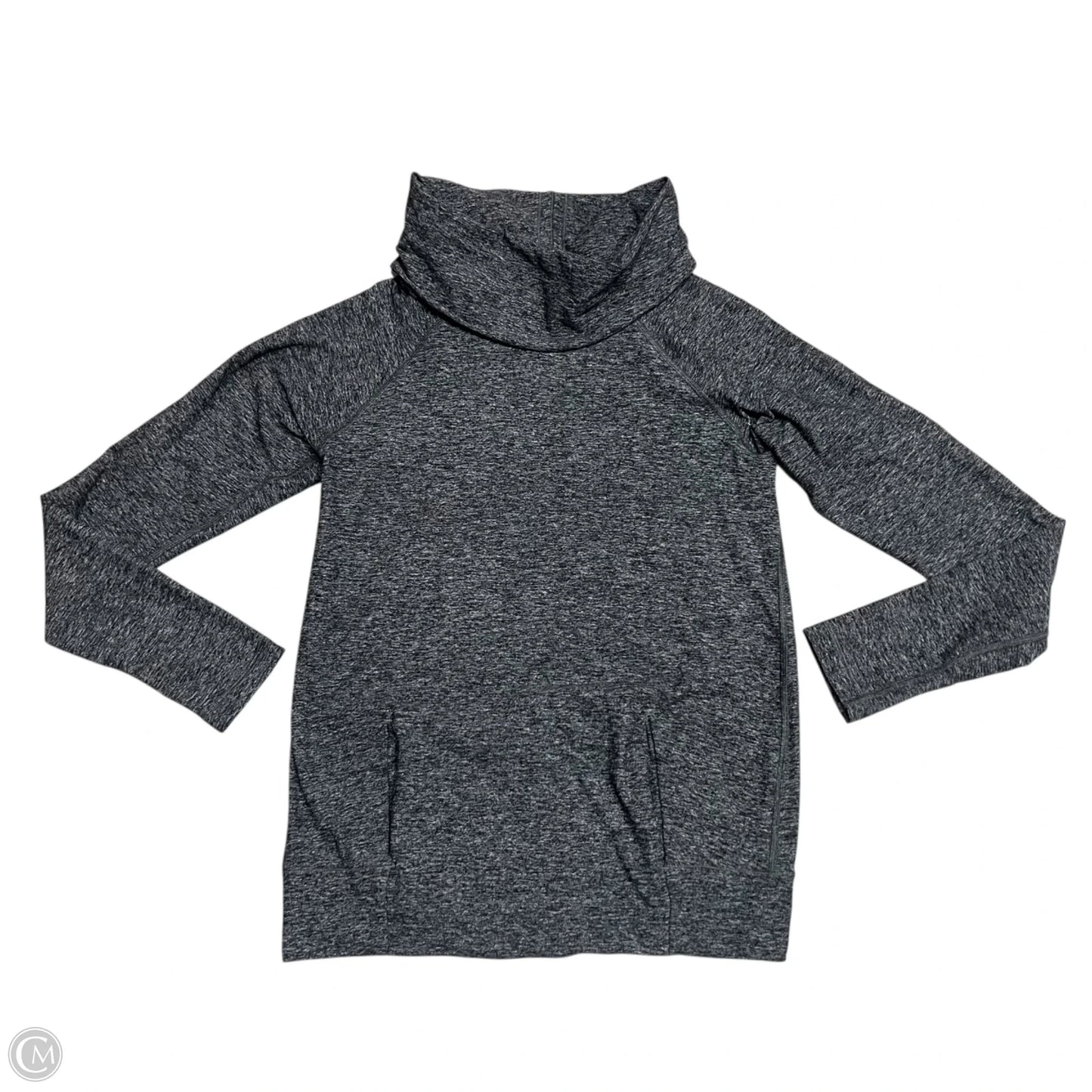 Athletic Top Long Sleeve Collar By Lululemon In Grey, Size: S