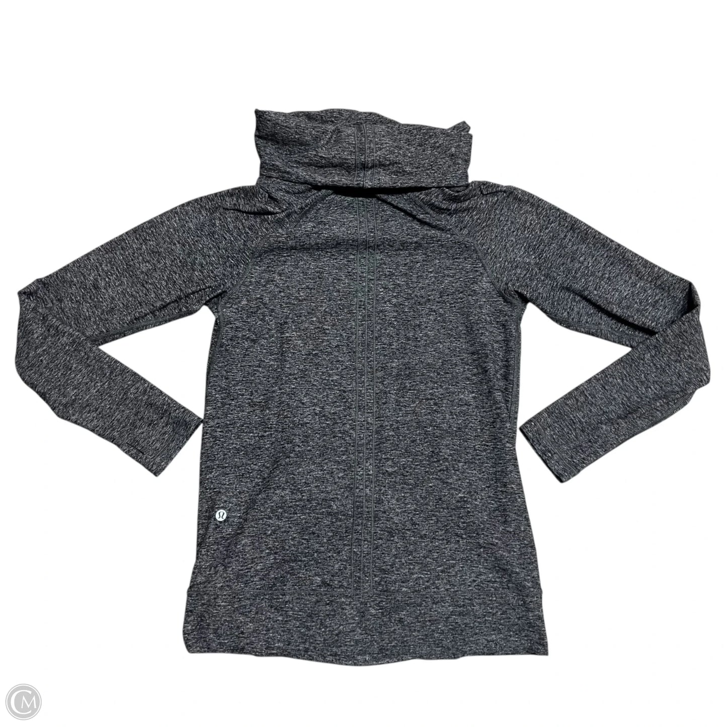 Athletic Top Long Sleeve Collar By Lululemon In Grey, Size: S